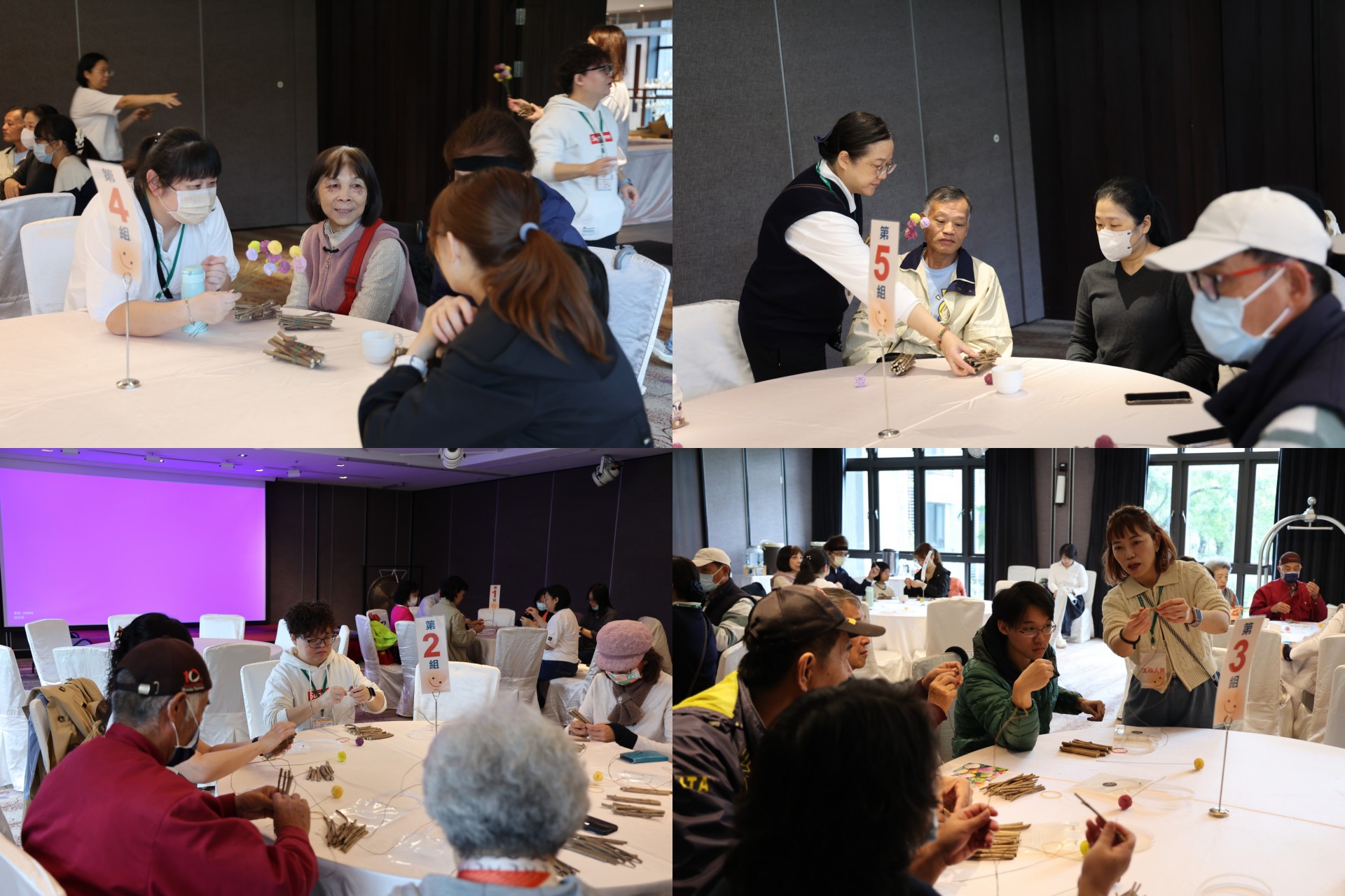 每桌都有工作人員(穿白衣者)引導協助。