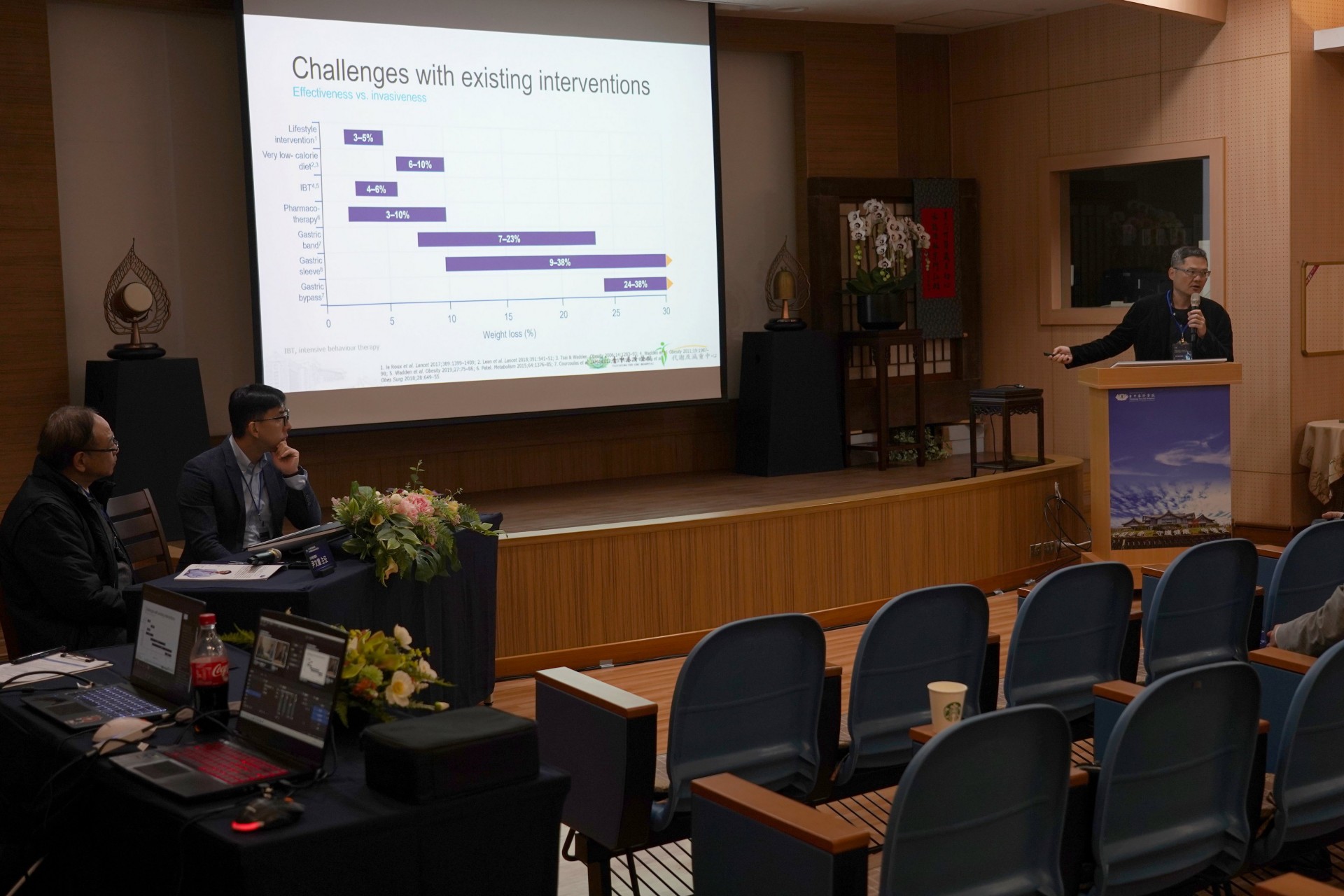  台中慈濟醫院代謝及減重中心主任李旻憲，針對手術成效數據與介入策略進行專題分享。