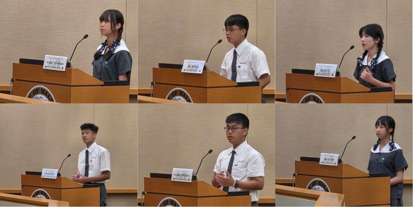 六位倡議代表自信站上核桃市議會演講台，面對市長及市議員，從容流暢地表達環保行動倡議，獲得現場肯定。