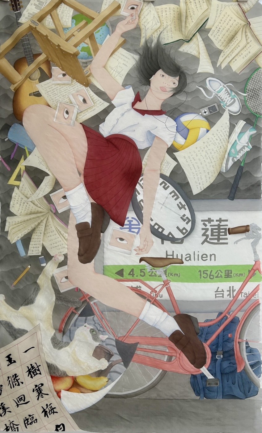 張詠嘉水墨作品，畫面富流動性與故事感