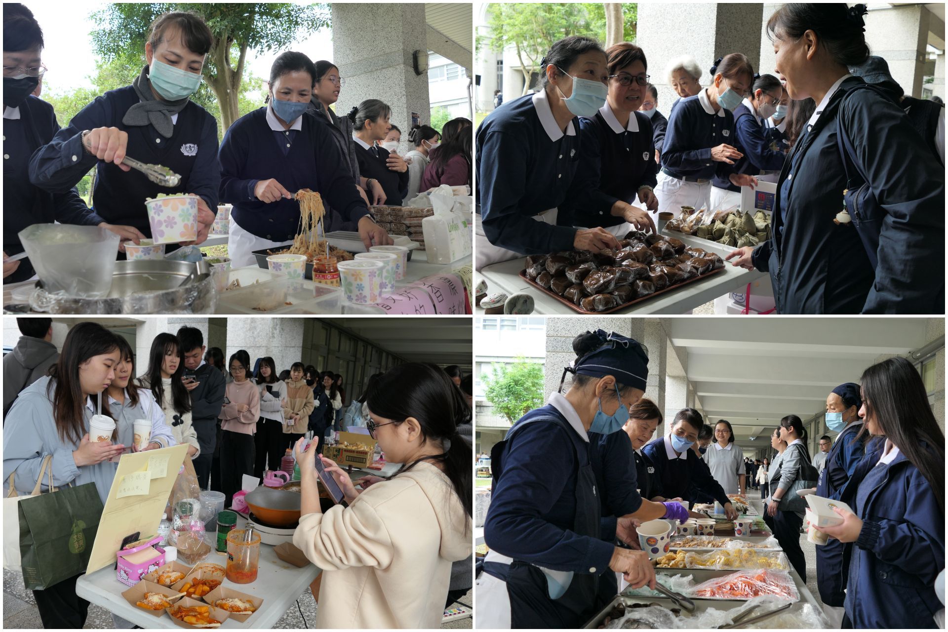 氣溫驟降，熱騰騰的小吃備受青睞。手工現作的紅豆草仔粿今早剛從羅東送來。韓式炒年糕吸引滿滿人潮。熱呼呼的關東煮暖心又暖胃。