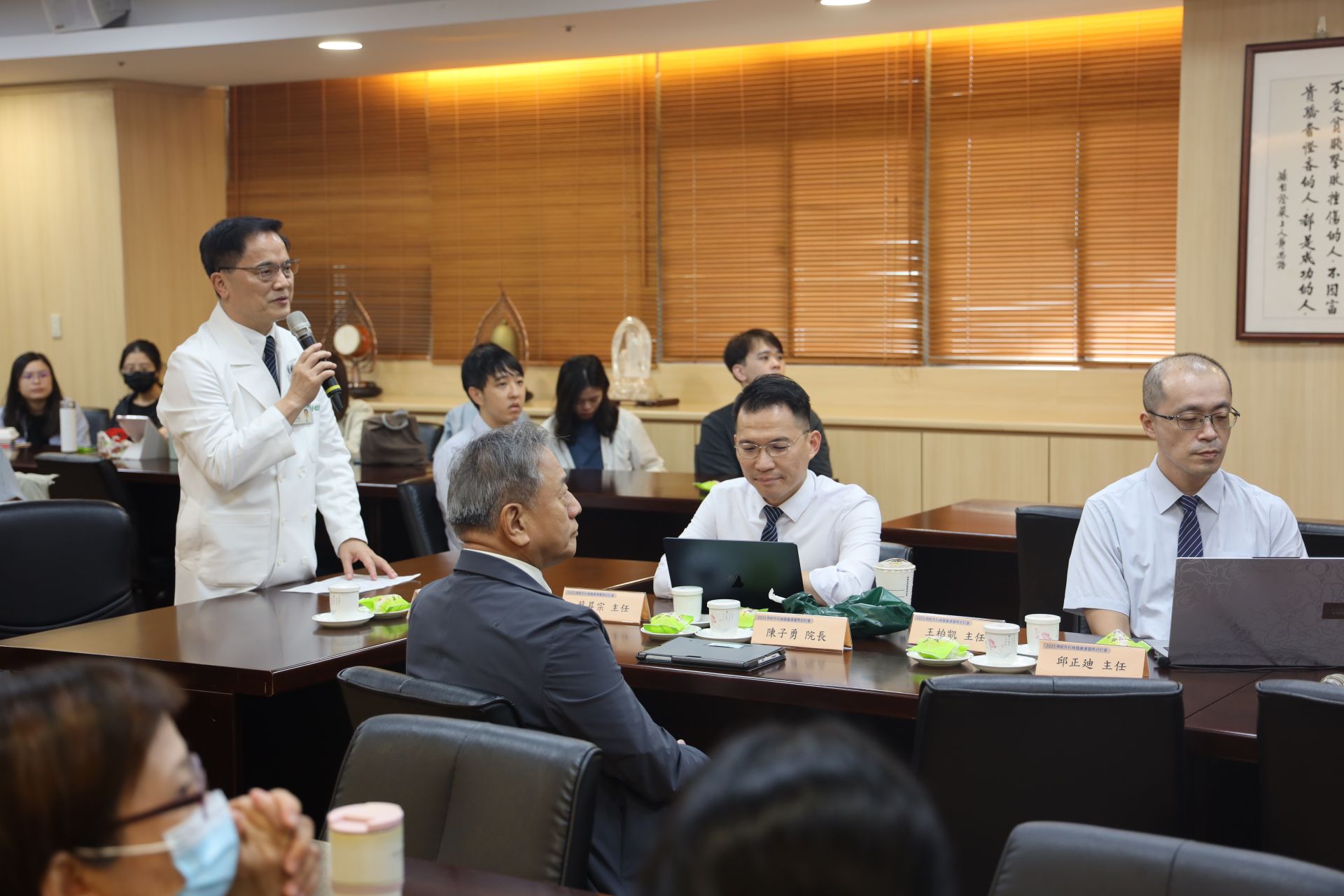 林欣榮院長蒞會致詞，並感恩美國、新加坡的專家與臺灣的專家交流經驗。