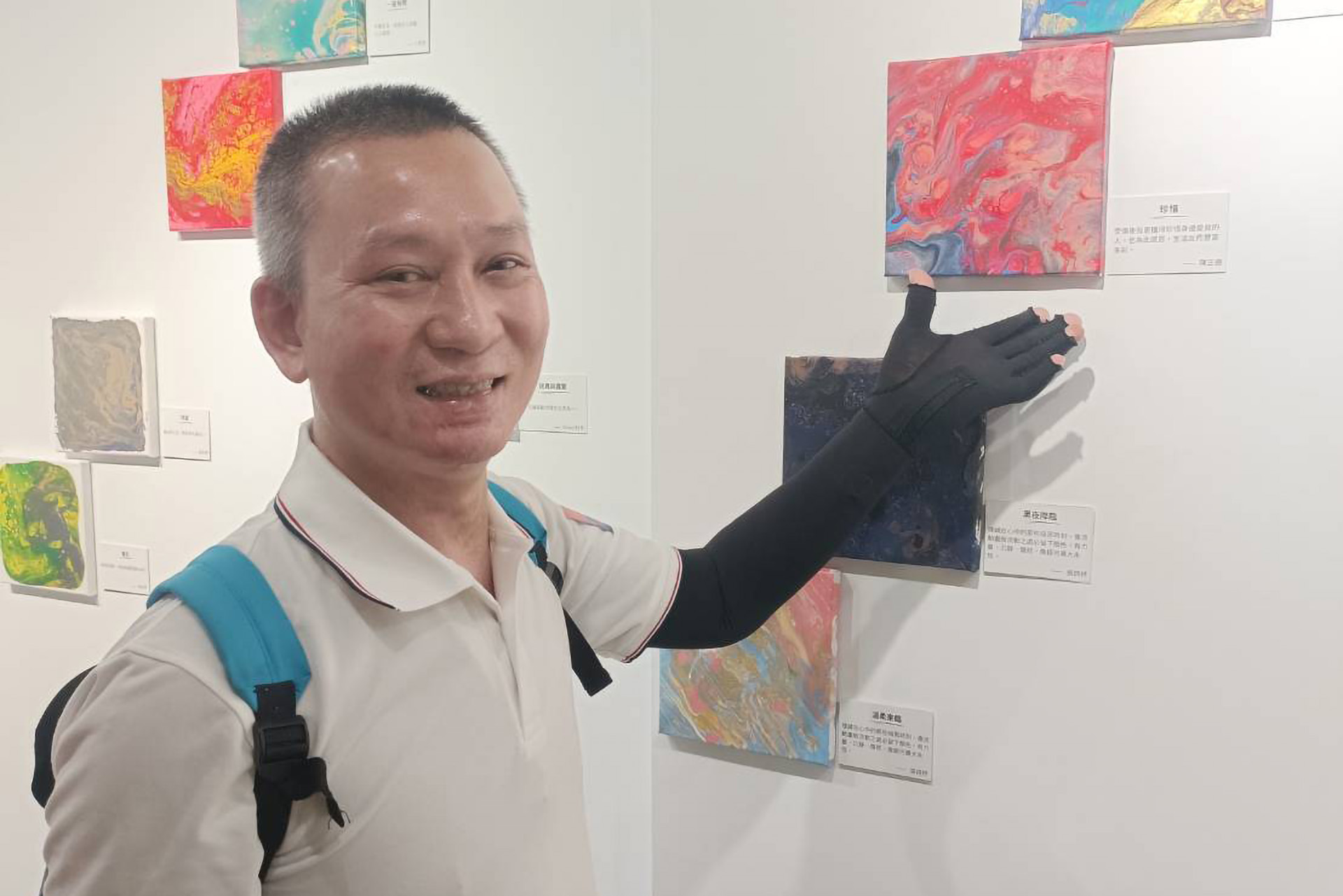 圖說：陽光傷友阿德透過作品分享復健的心路歷程