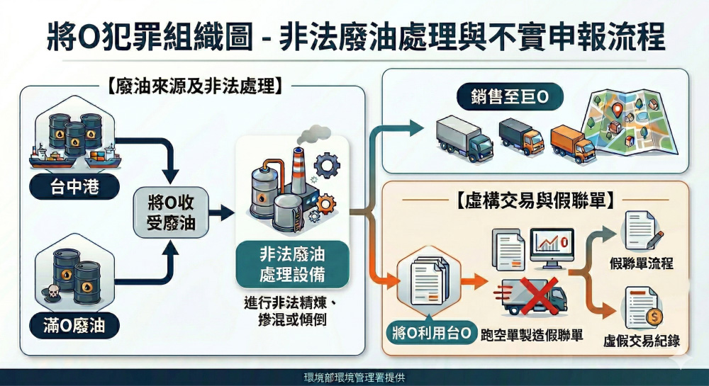 基隆河油污染破獲黑心業者+嚴懲不法牟利。