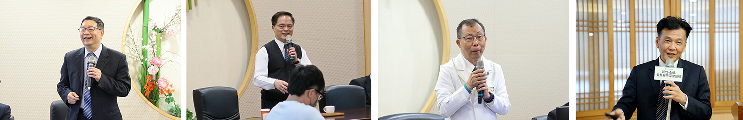 大愛劇《以身相許》左起:原型人物潘惠珠、劉香君、原型人物張純樸、曾國藩教授、主持人呂美雲。