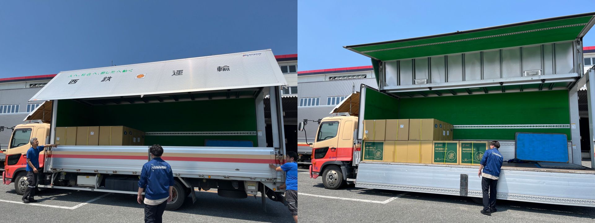 慈濟第一批送往熊本148張福慧床、40頂隔屏已於8月3日抵達熊本八代市緊急救援物資中心。