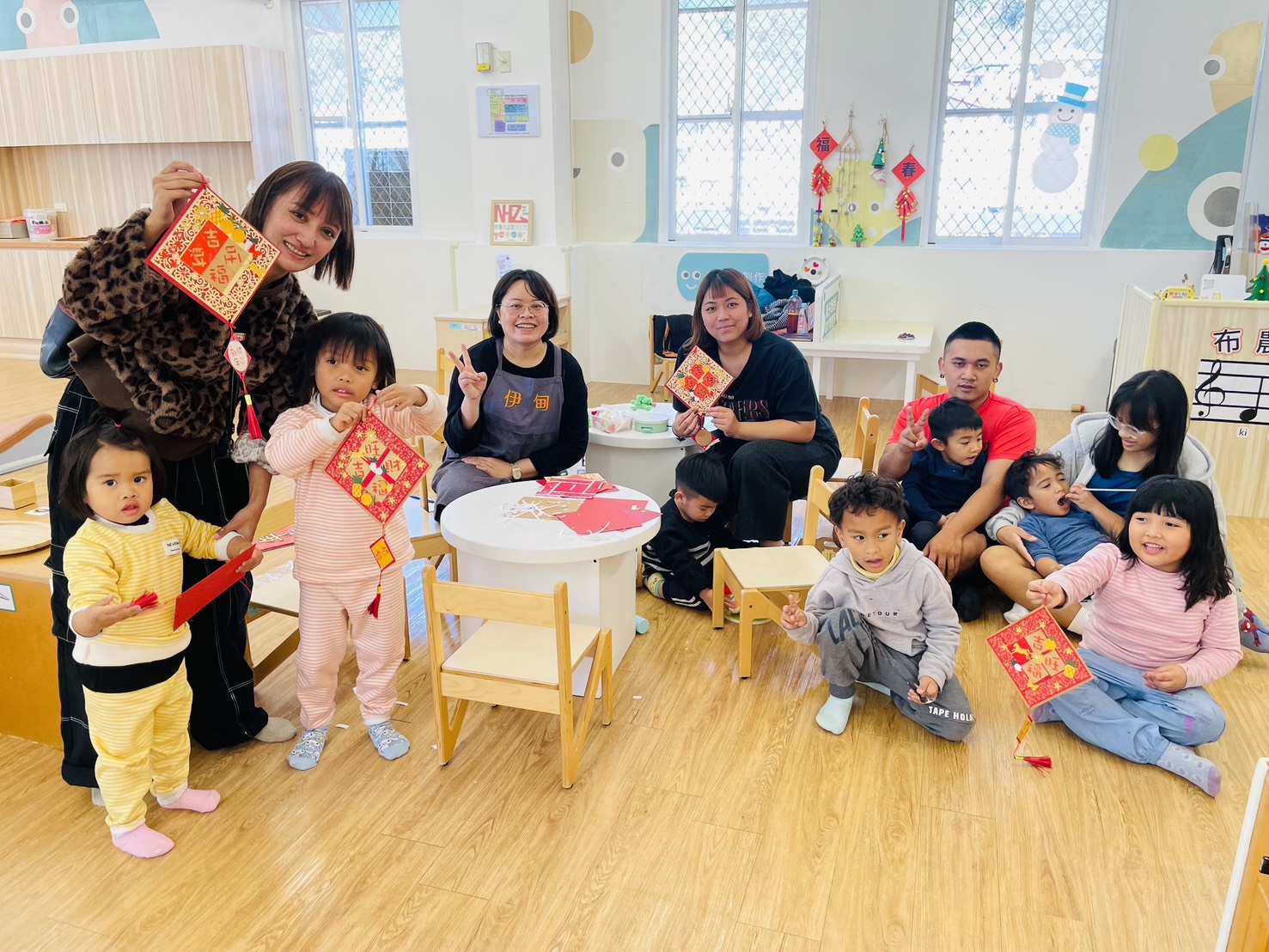 完成後親子一起合影