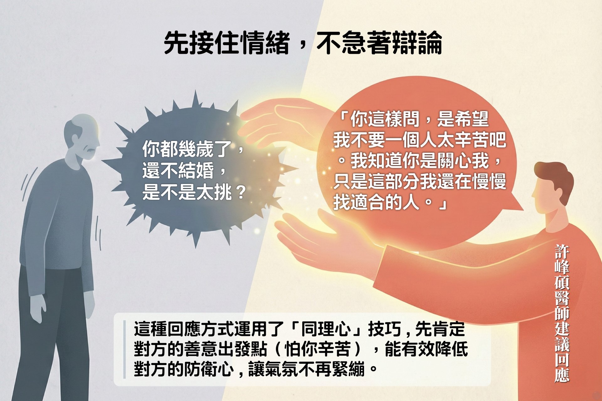 面對催婚，先接住情緒。