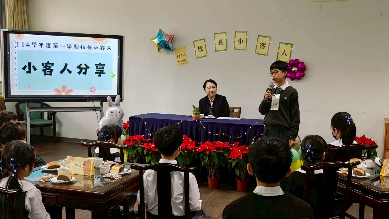 六年級陳同學分享，自己喜歡畫畫，希望未來可以跟爸爸一樣，開一間畫室。