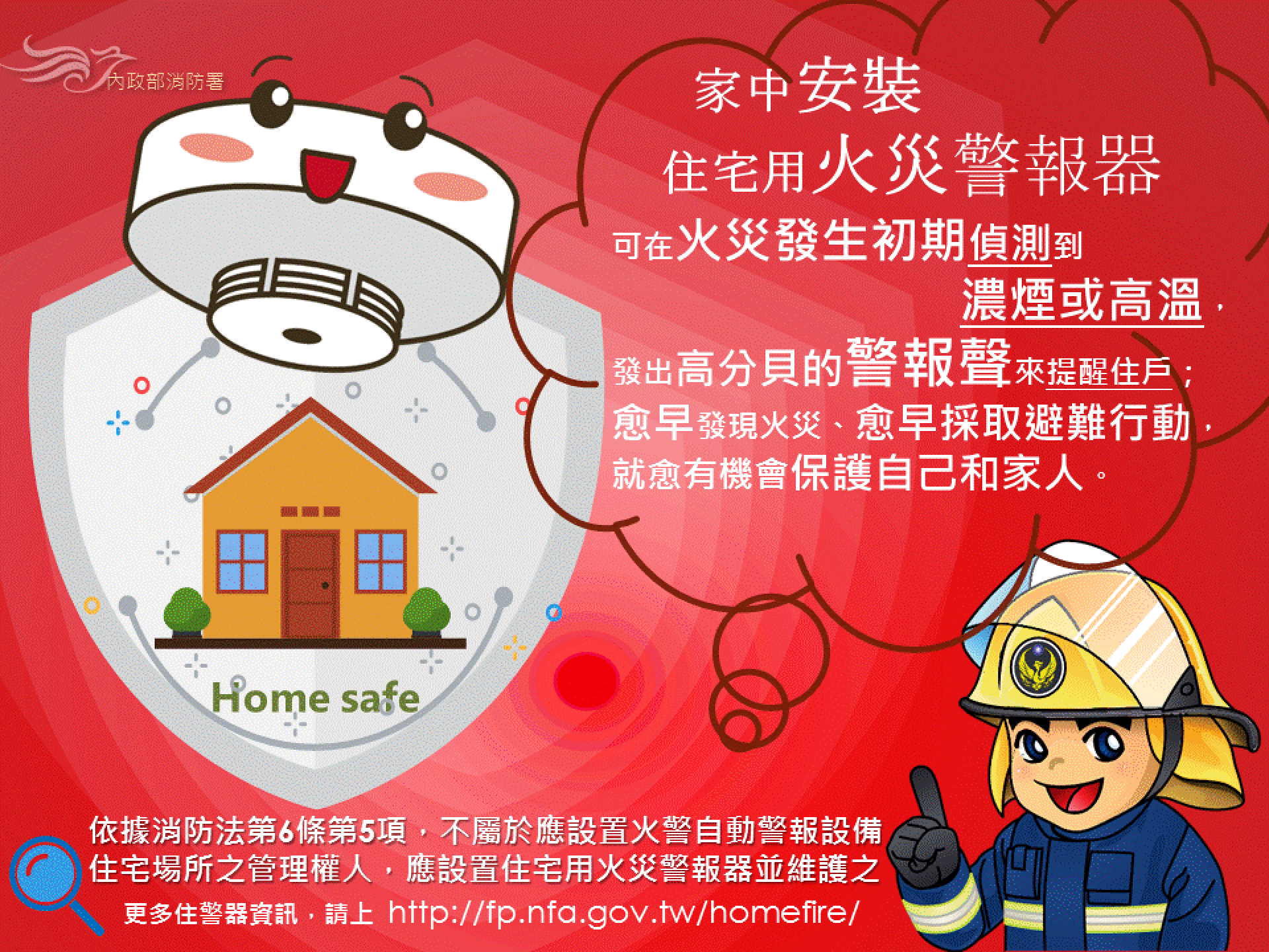 安裝住警器、安全有保庇