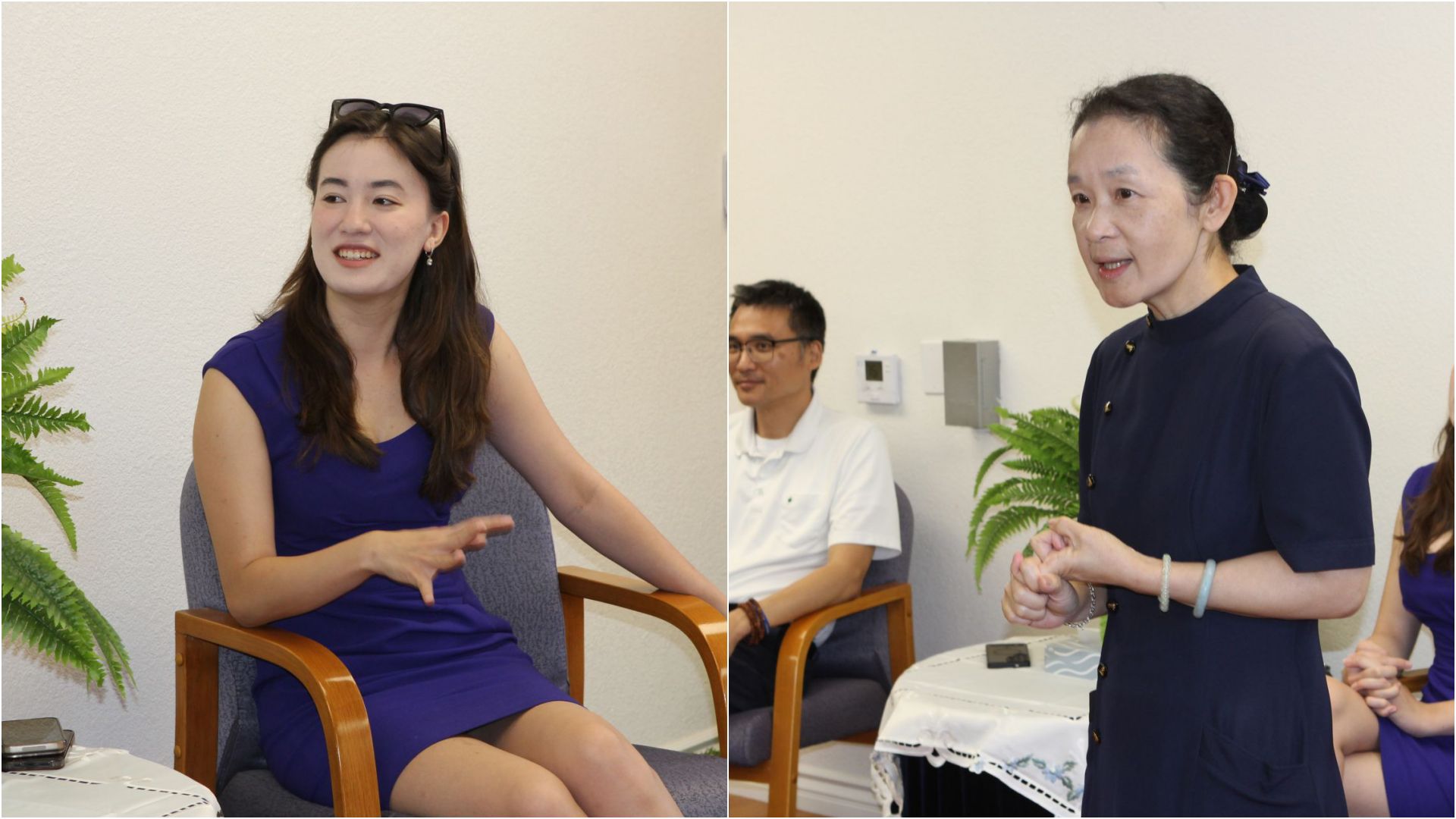 華裔市議員凱莉・梅・勞（Kaylee May Law）與同學進行全英文座談。美國慈濟總會執行長李瓊薰也親臨現場勉勵學員。