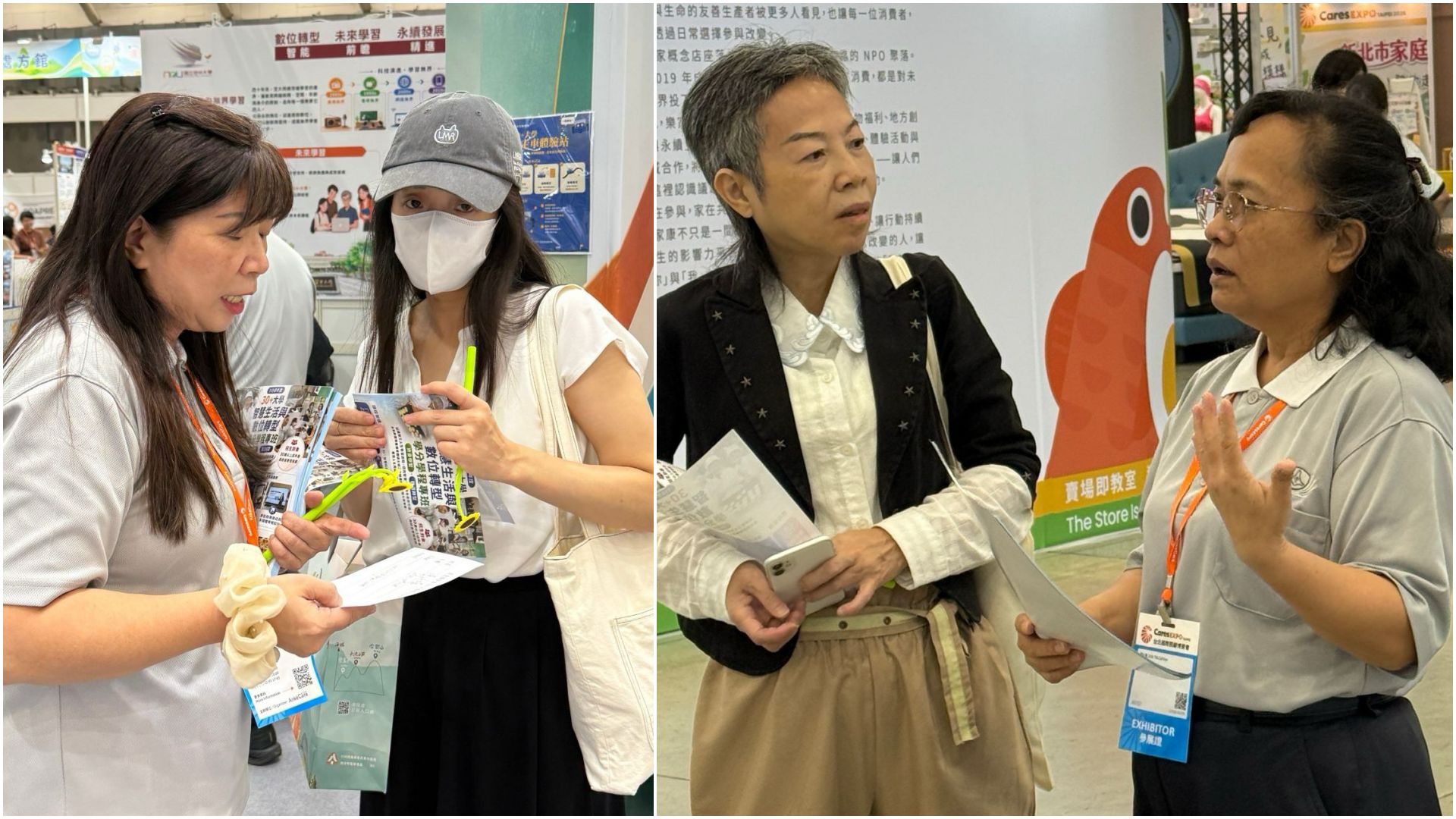 董秀鳳同學(左圖左)高殿珠同學(右圖右)為民眾解說