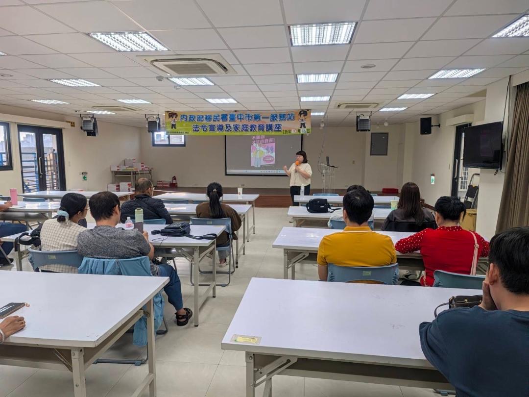 移民署臺中市第一服務站宣導新住民朋友踴躍行使投票權一起支持反賄選