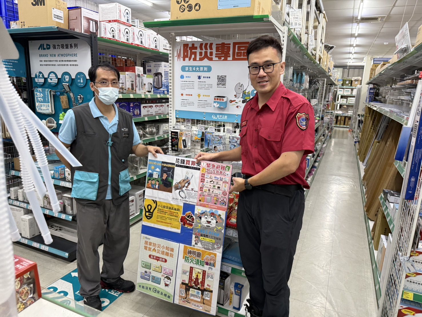 中市消防局結合賣場通路「防颱/防災專區」 守護市民安全